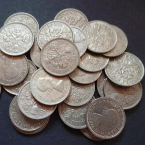 Cupro Nickel Sixpence coins